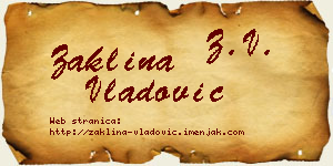 Žaklina Vladović vizit kartica